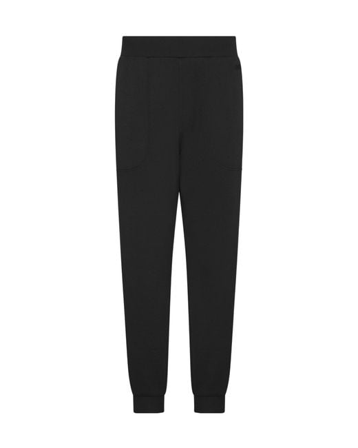 Zegna Black Logo Detail Elasticated Waistband Pants for men