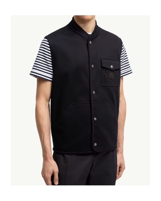 Moncler Blue Catoctin Logo Patch Gilet for men