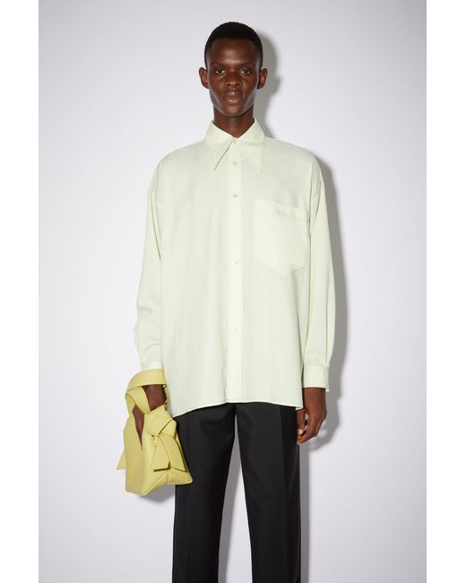 Acne White Oversized Long-Sleeve Shirt for men