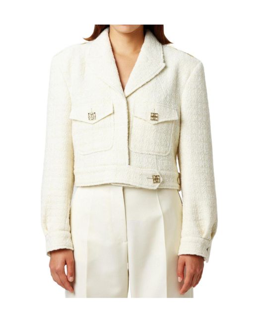 Givenchy White Cropped Tweed Jacket