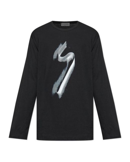 Yohji Yamamoto Black Long-Sleeved T-Shirt for men