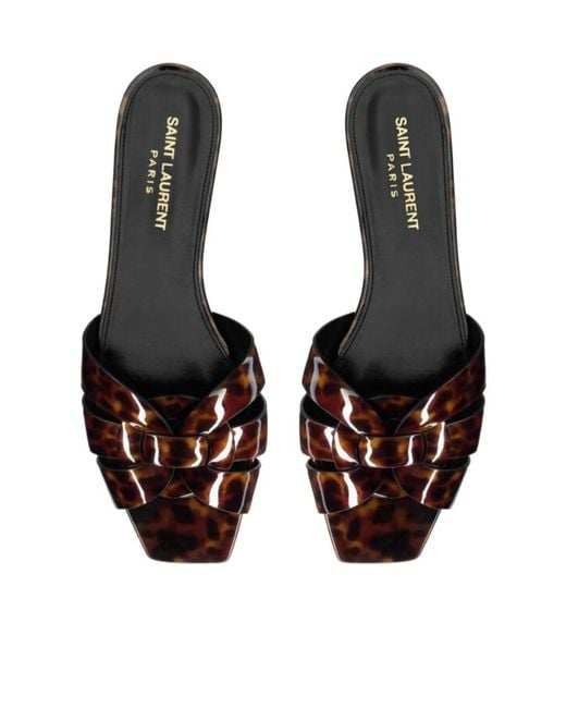 Saint Laurent White Tribute Slip-On Sandals