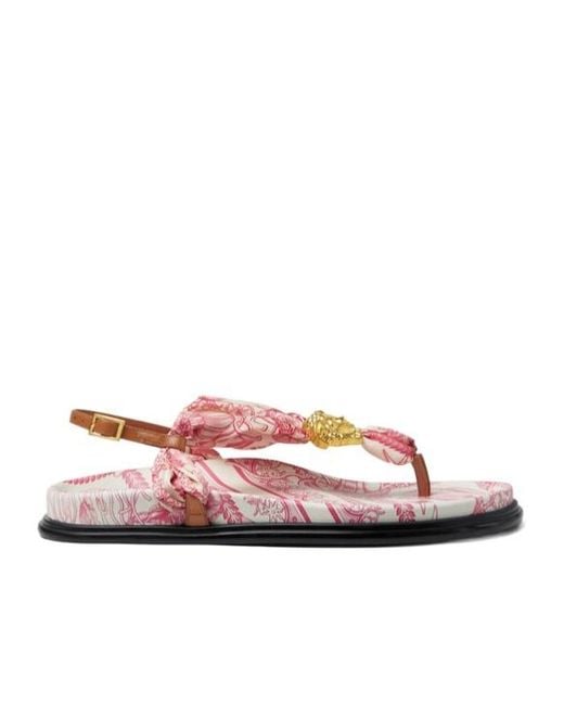 Versace Pink Underwater Barocco La Medusa Sandals