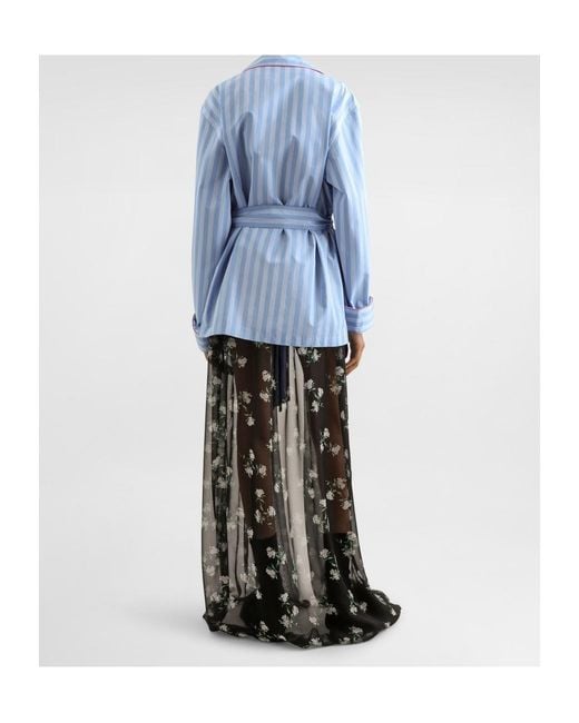 Dolce & Gabbana Black Silk-Blend Floral Maxi Dress