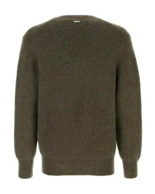 Ferragamo Green Ferragamo V-Neck Knitted Jumper for men