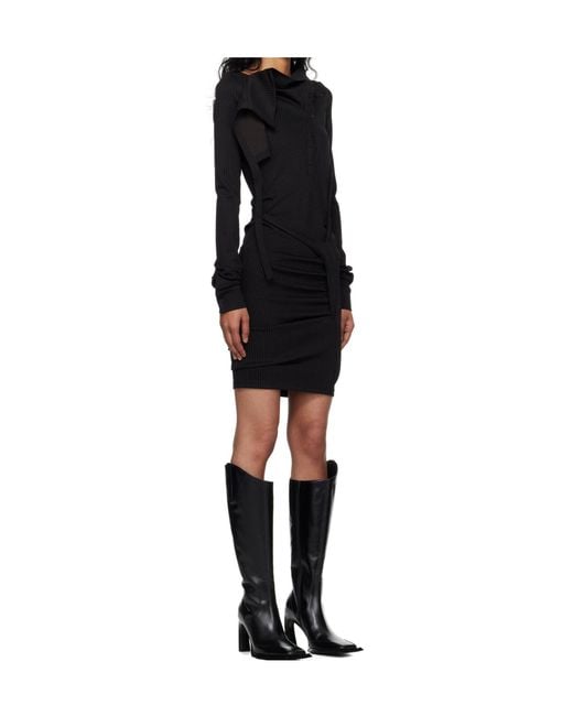 OTTOLINGER Black Ada Pinstripe Mini Dress