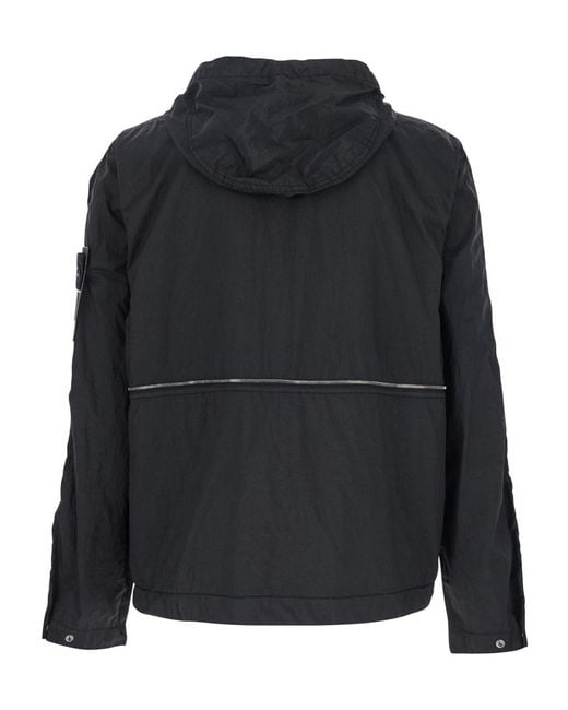 Stone Island Black Watro-Tc Convertible Jacket for men