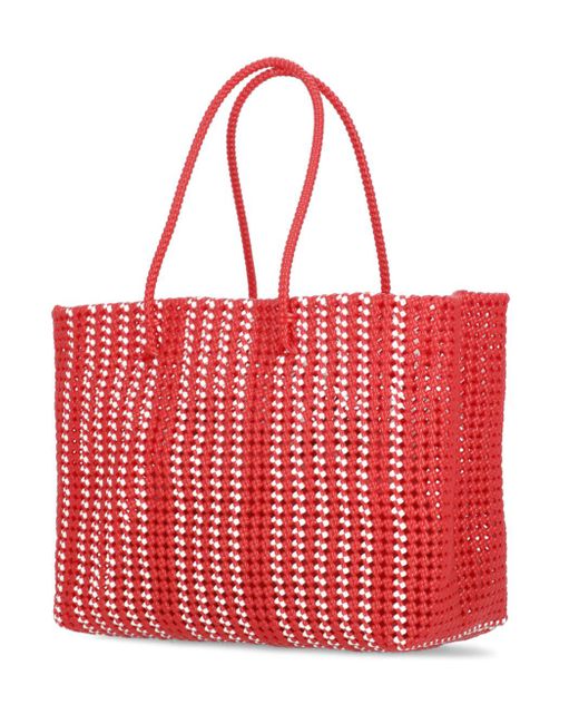 MSGM Red Woven Handbag