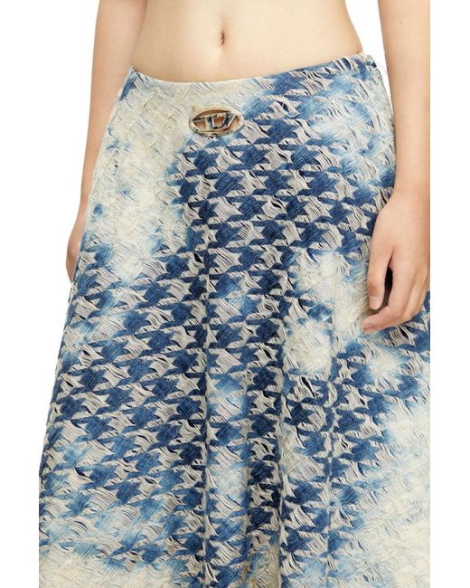 DIESEL Blue De-Annet-Fsh1 Distressed Skirt