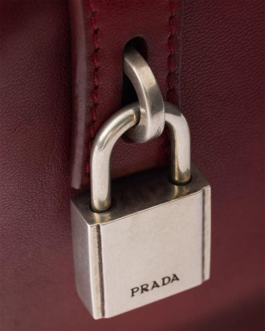 Prada Purple Antiqued Leather Pouch for men