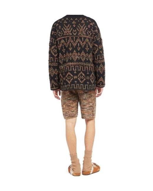 Alanui Gray Grunge Beat Patterned Cardigan for men