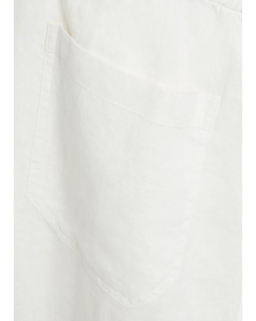 Polo Ralph Lauren White Wide-Leg Linen Trousers