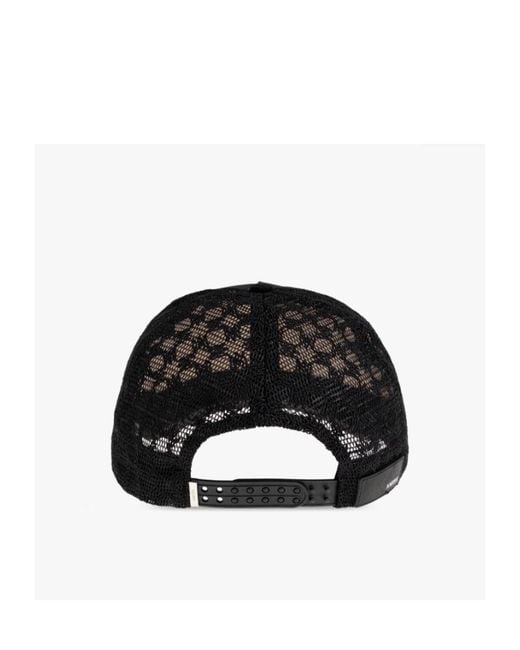 Amiri Black Logo Trucker Baseball Cap for men