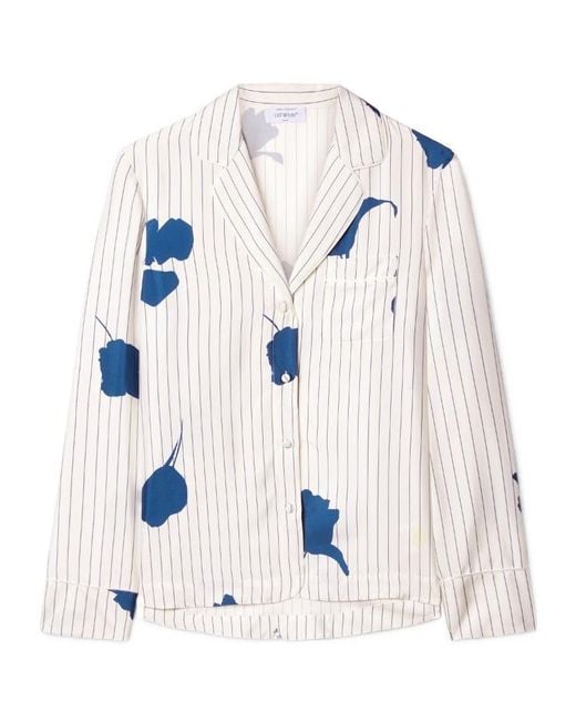Off-White c/o Virgil Abloh White Striped Floral Pyjama Shirt