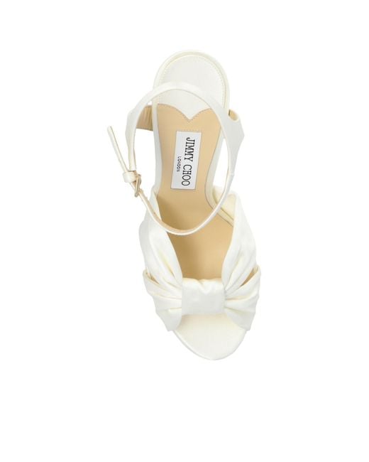 Jimmy Choo White Heloise 120 Platform Sandals