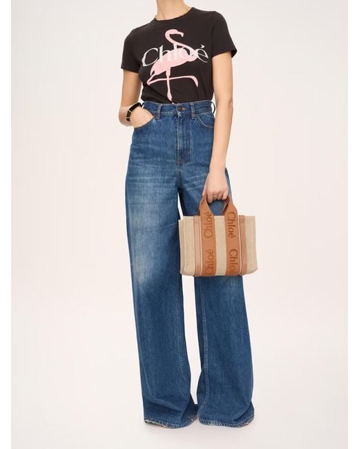 Chloé Brown Chloé Woody Small Tote Bag