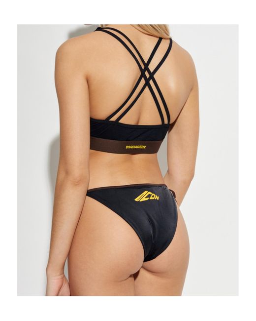 DSquared² Blue Logo Embroidered Swim Top
