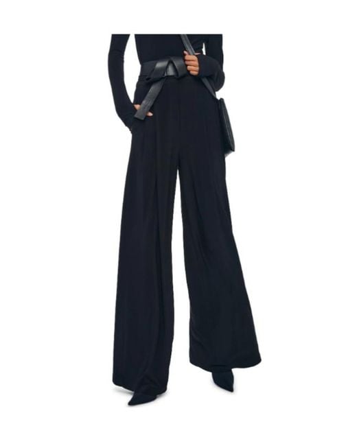 Norma Kamali Black Wide-Leg Trousers