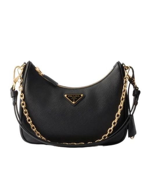 Prada Black Re-Edition Saffiano Leather Mini-Bag