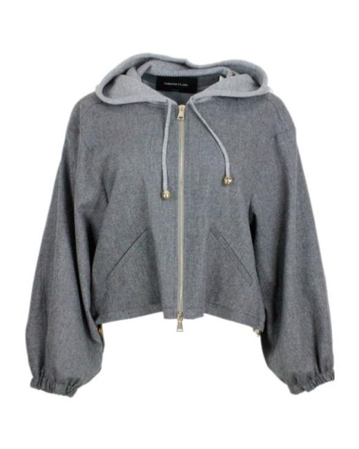 Fabiana Filippi Gray Drawstring Jacket