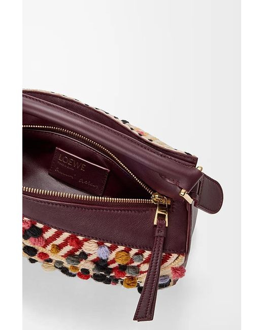 Loewe Pink Small Embroidered Fabric Puzzle Bag