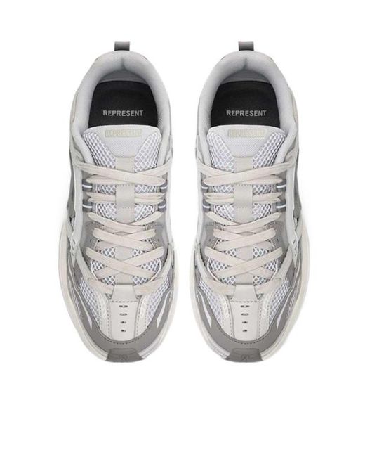 Represent White Storm Lace-Up Running Sneakers for men
