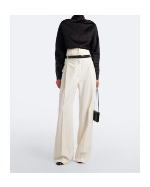 Rohe White High-Rise Wide-Leg Virgin Wool Pants