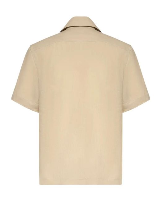 Eleventy Natural Short-Sleeve Buttoned Shirt for men