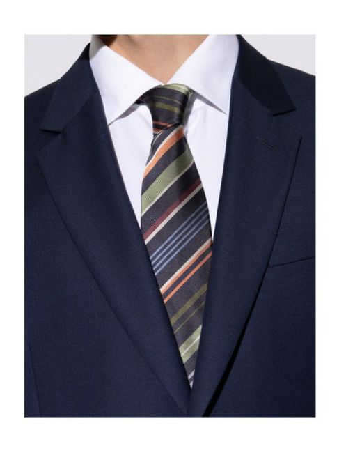 Paul Smith Black Striped Pointed-Tip Tie for men