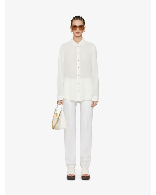 Givenchy White Sheer Collared Button-Up Shirt