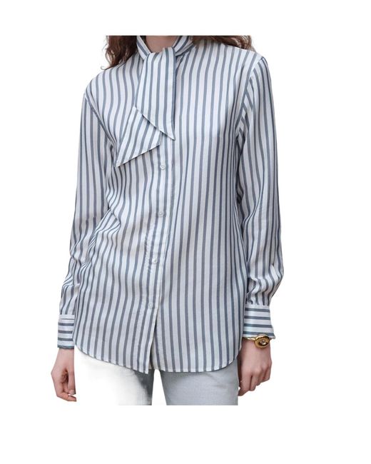 Dior Blue Shirt With Tied Collar