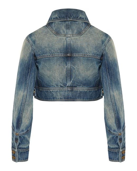 Balmain Blue High-Collar Two-Pockets Jacket