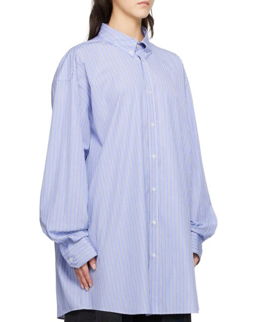 Maison Margiela Purple Striped Button-Up Shirt for men