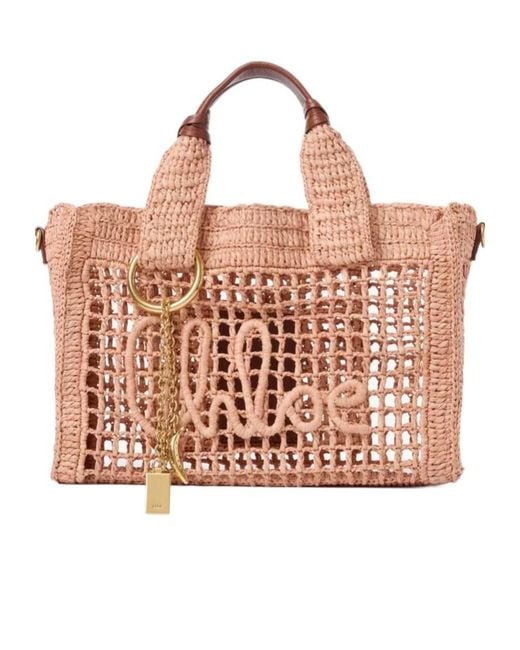 Chloé Pink Chloé Summer Banana East-West Small Tote Bag