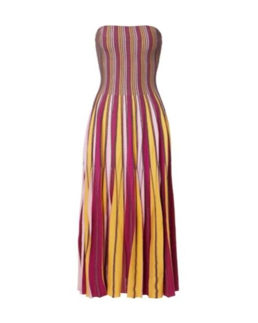 Jonathan Simkhai Red Soleil Striped Midi Dress