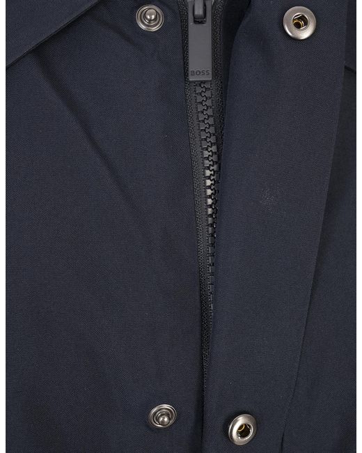 Boss Blue Boss Water-Repellent Button-Up Coat for men