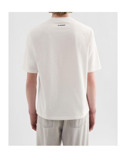 Jil Sander White Cotton Crew-Neck T-Shirt for men