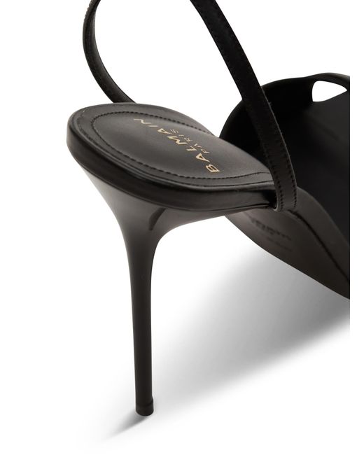 Balmain Black Anthem Buckled Heeled Sandals