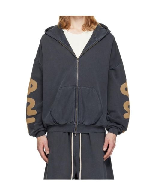 Fear Of God Blue Zippered Hoodie for men