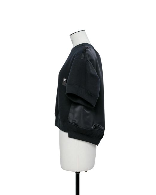 Sacai Black Short Sleeve Panelled T-Shirt