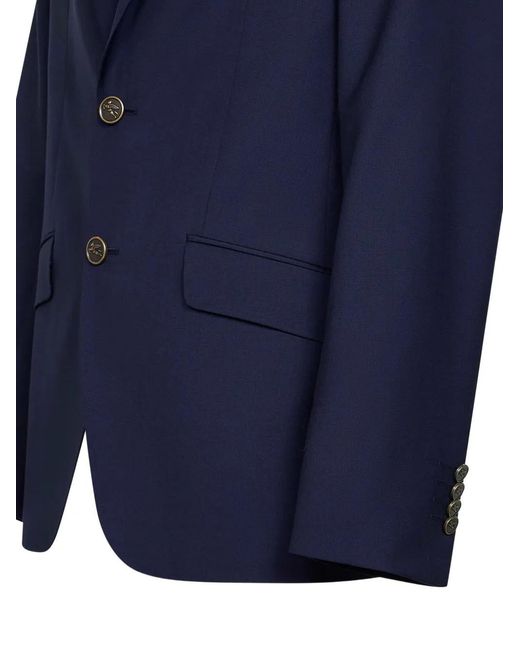 Etro Blue Single-Breasted Tailored Blazer for men