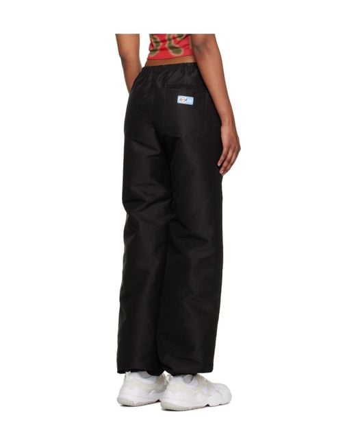 Heron Preston Black Logo Patch Wide Leg Pants for men