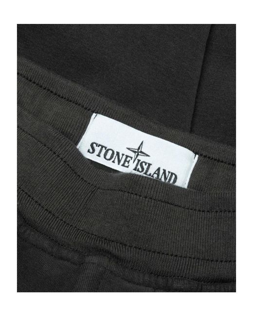 Stone Island Black Compass-Badge Track Pants for men