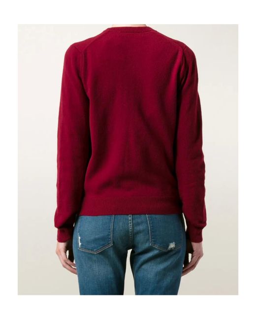 COMME DES GARÇONS PLAY Red Wool Cardigan for men