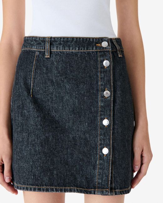 IRO Black Button-Front Mini Skirt