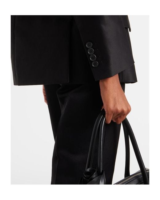 Magda Butrym Black Floral-Applique Cotton Blazer