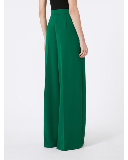 Max Mara Green Laccato Pleated Pants