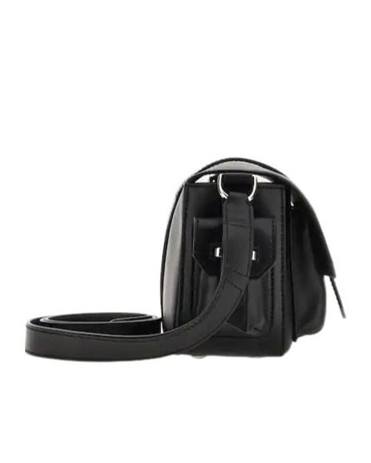 Hogan Black Embossed Small Flap Shoulder Bag