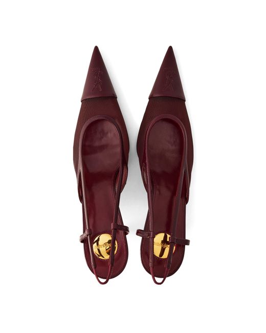 Saint Laurent Brown Meshpanel Slingback Heels