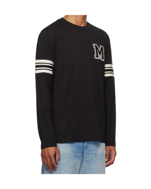 Moncler Black M-Embroidered T-Shirt for men